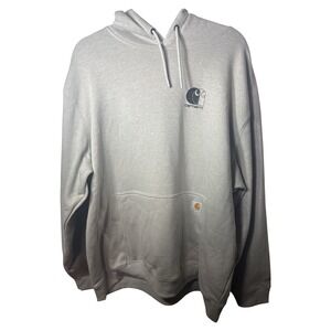 Carhartt Men's 2XL Asphalt Heather  Force Relaxed Fit Logo Graphic SweatshirtNWT